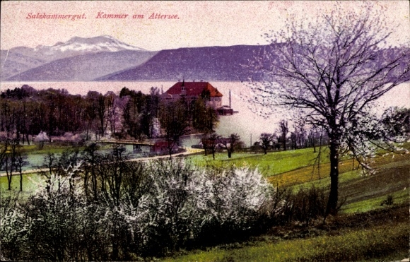 Postcard Kammer Traunstein in Upper Bavaria, Salzkammergut, Attersee