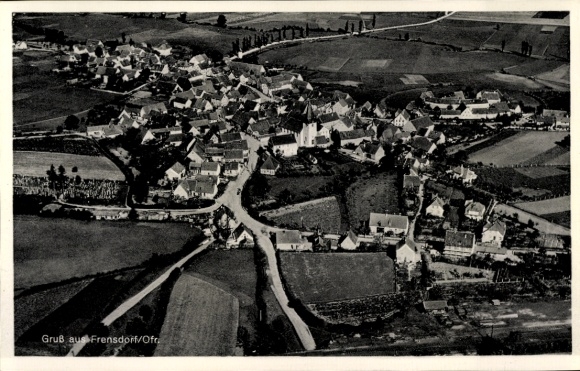 Postcard Frensdorf in Upper Franconia Bavaria, aerial photograph