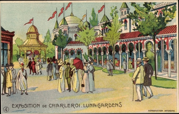 Postcard Charleroi Wallonien Hennegau, Exhibition, Luna Gardens Attractions
