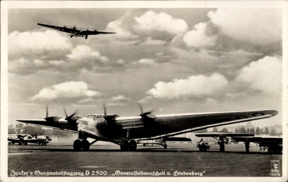 Ak Junkers Ganzmetallflugzeug D 2500 Generalfeldmarschall von Hindenburg, Klinke 10019