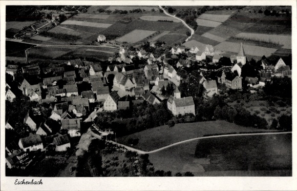 Postcard Eschenbach in Württemberg, aerial photograph