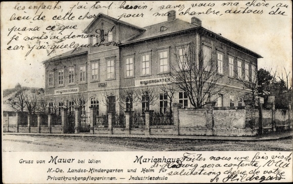 PC Vienna 23. Liesing Austria, Wall, Marienhaus, kindergarten, industrial school