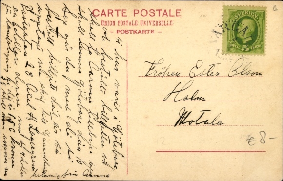 Postcard Vårgårda Schweden, Railway station, Bahnhof