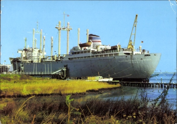 Ak Hanzestad Rostock, Schmarl, jeugdhotel, traditioneel schip Frieden
