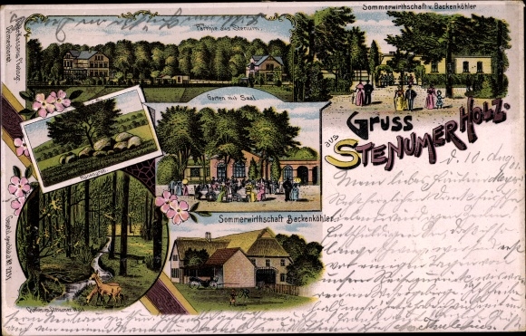 Chromo-Litho Stenum Ganderkesee Lower Saxony, Stenumer Holz, Sommerwirtschaft Backenköhler