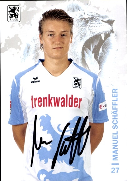 Autogrammkarte Fußballer Manuel Schäffler, TSV 1860 München, Autogramm