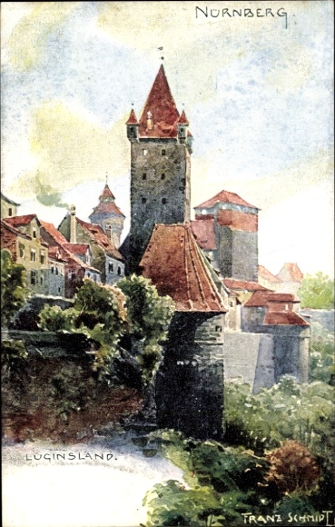 Künstler Ak Schmidt F., Nürnberg, Luginsland, Burg