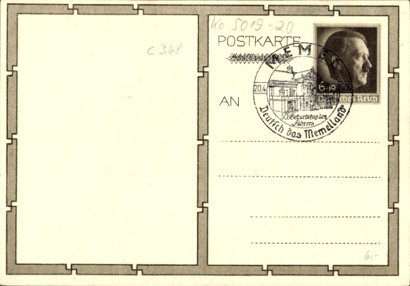 Postal stationery Postcard Führer and Reich Chancellor Adolf Hitler, well-wishers, BDM