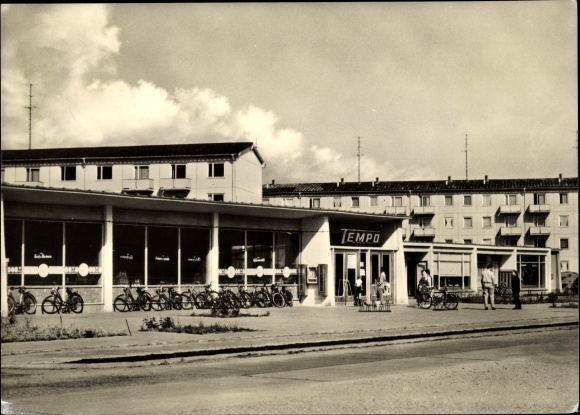Postcard Guben in Lower Lusatia, Kaufhalle Tempo