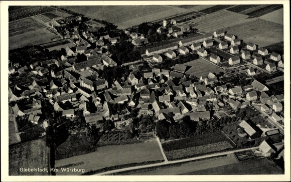 Postcard Giebelstadt in Lower Franconia, aerial photograph