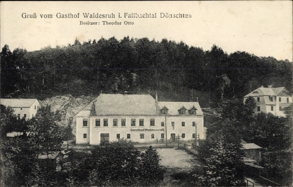 Postcard Dönschten Dippoldiswalde Eastern Ore Mountains, Gasthof Waldesruh in the Fallbachtal