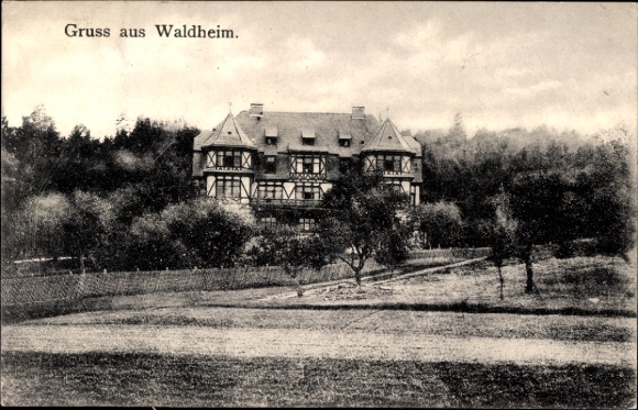 Postcard Waldheim Obernzenn in Middle Franconia, home for mentally handicapped people