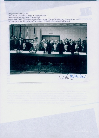 Photo German Unity, 2+4 Talks, Federal Foreign Minister Hans Dietrich Genscher