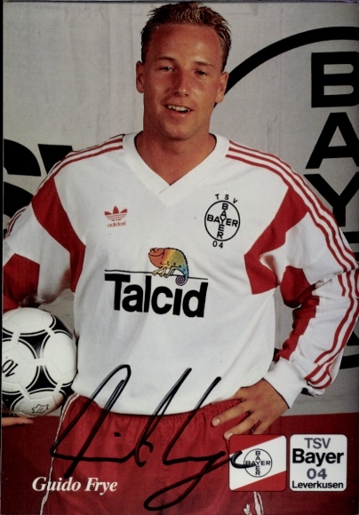 Autograph card footballer Guido Frye, Bayer 04 Leverkusen, autograph