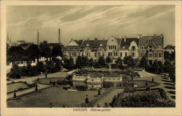 Postcard Viersen in North Rhine-Westphalia, Town Hall Square