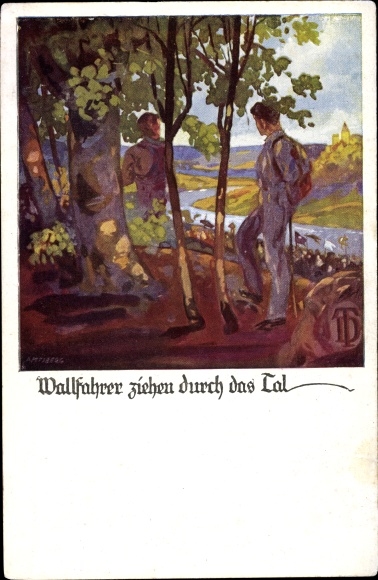 Artist PC Amtsberg, Otto, pilgrims pull through the valley, DT
