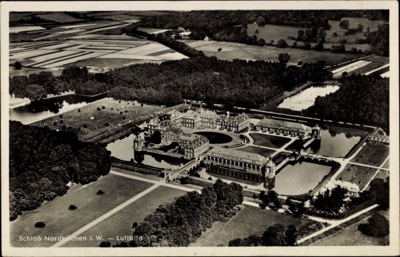 Postcard Nordkirchen in Westphalia, Nordkirchen Castle, aerial view