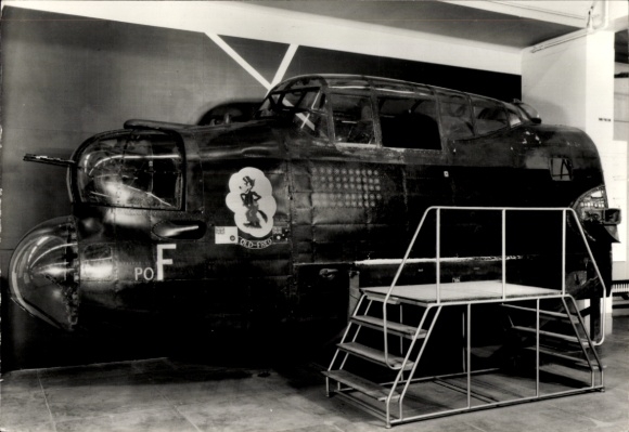 British fighter aircraft Avro Lancaster B1, cockpit, Imperial War Museum