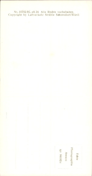 Postcard Oppenheim am Oberrhein, aerial photograph