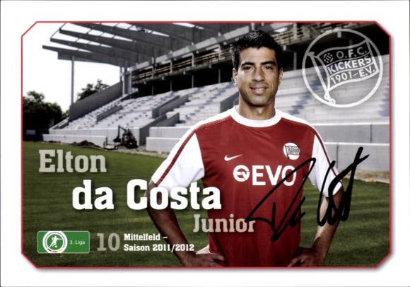 Autogrammkarte Fußballer Elton da Costa Junior, Kickers Offenbach, Autogramm