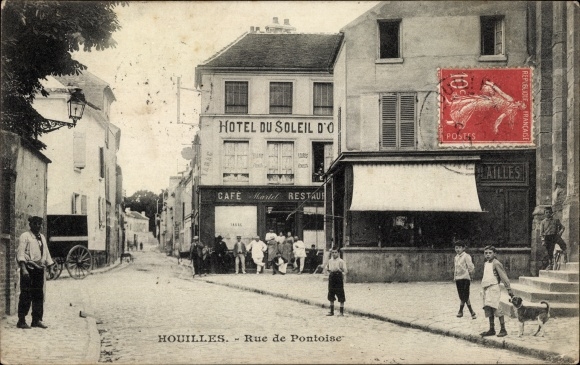 Ak Houilles Yvelines, Rue du Pontoise, Hotel