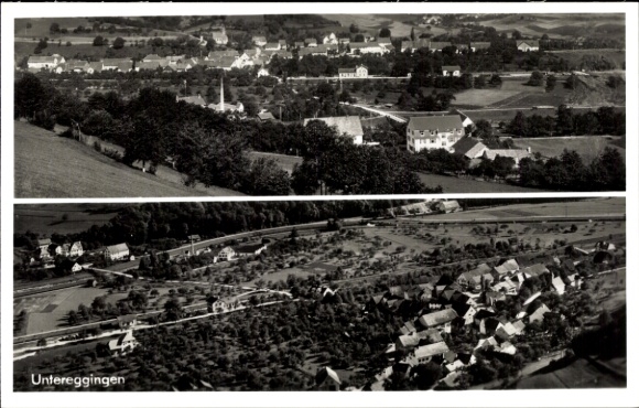 Postcard Untereggingen Eggingen in Baden, aerial photograph