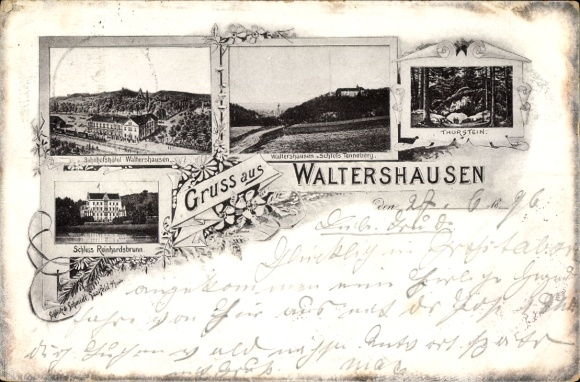 Ak Waltershausen Thüringen, Bahnhofshotel, Schloss Tenneberg, Reinhardsbrunn, Thorstein