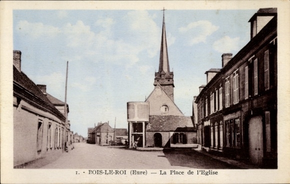 Postcard Bois-le-Roi-Eure, The Church Place