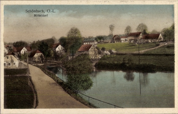 Ak Schönbach in Oberlausitz, Mitteldorf