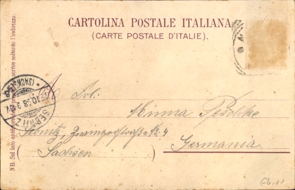 litho Napoli Napels Campanië, panorama