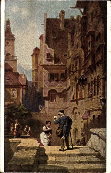 Artist Postcard Spitzweg, Carl, The Postman, Ackermann 288 2974