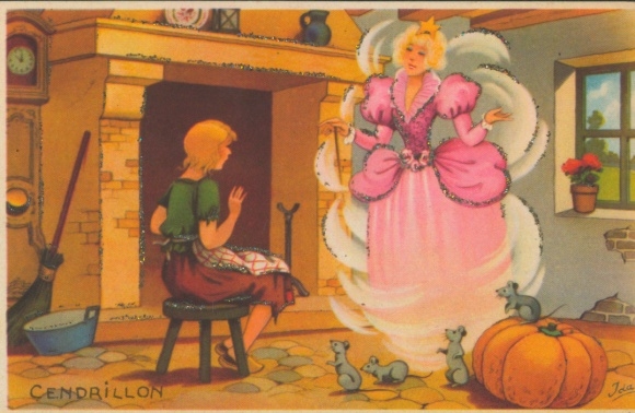 Glitter litho Cendrillon, Sprookje, Fee
