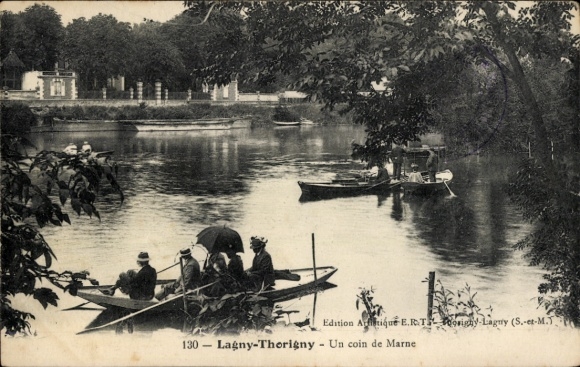 Ak Lagny Thorigny Seine et Marne, Eine Ecke der Marne