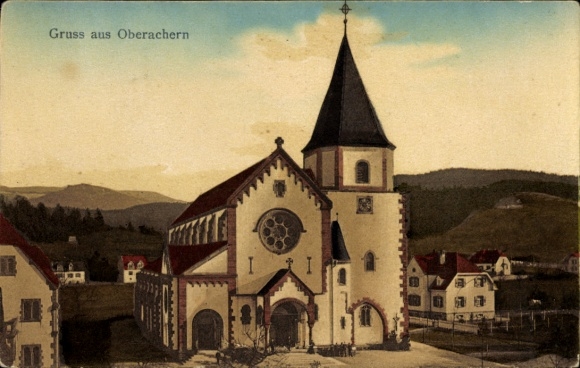 Postcard Oberachern Achern in Baden Black Forest, Church
