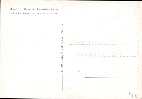 Artist PC Padua, Paul Mathias, May 10, 1940, HDK 177