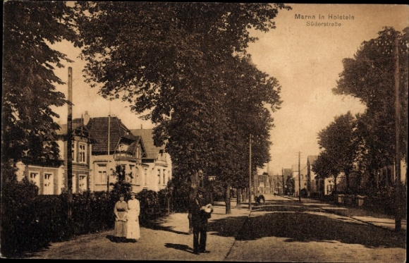 Ansichtkaart Marne in Holstein Dithmarschen, Süderstraße