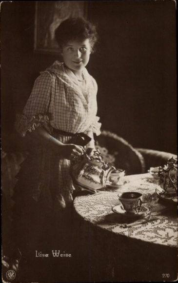 Ak Schauspielerin Lisa Weise, Portrait, Teeservice, NPG 270