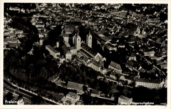 Ak Freising in Oberbayern, Fliegeraufnahme, Aktien-Schenke