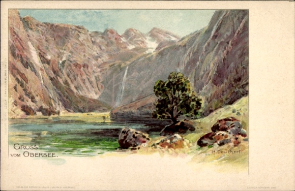 Artist Chromo-Litho Deuchert, H., Schönau am Königssee, Obersee