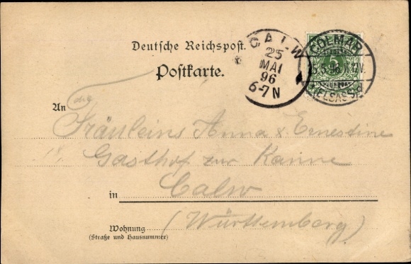 Chromo-Litho Colmar Kolmar Alsace Haut Rhin, department store, theater, water tower, teacher training college
