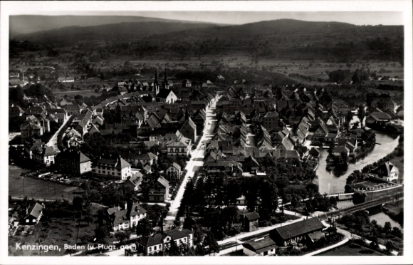 Postcard Kenzingen im Breisgau Baden, aerial photograph