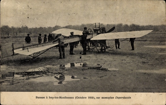 CPA Busson a Issy les Moulineaux, Monoplan Deperdussin, 1910