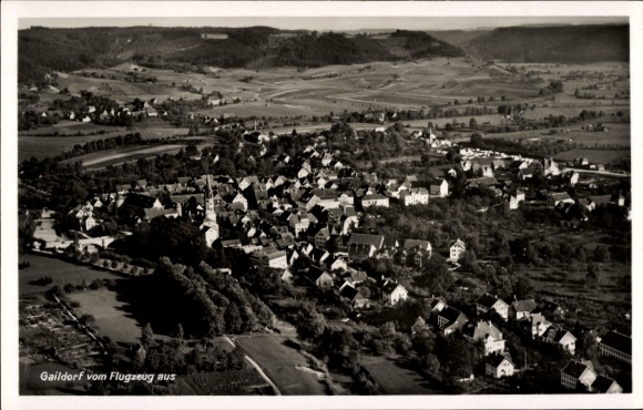 Postcard Gaildorf am Kocher Württemberg, aerial photograph