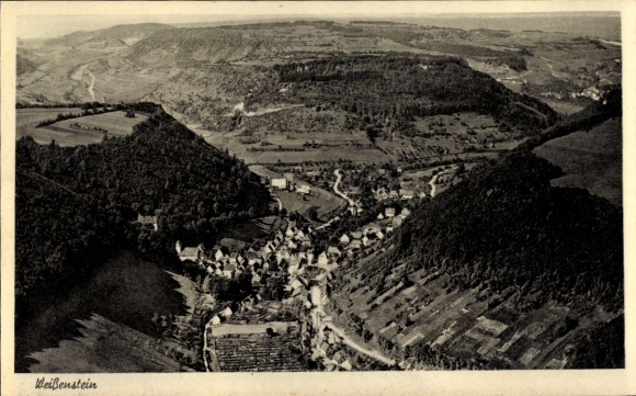Postcard Weißenstein Lauterstein in Württemberg, aerial photograph