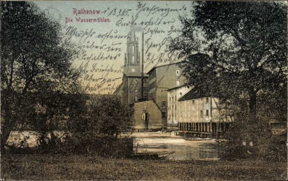 Ak Rathenow in Havelland, historische watermolens