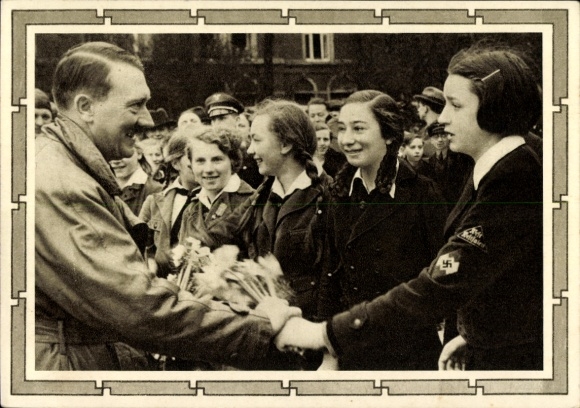 Postal stationery Postcard Führer and Reich Chancellor Adolf Hitler, well-wishers, BDM