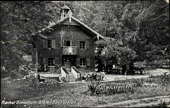 Ansichtkaart St Oswald Riedlhütte in Neder-Beieren, Rachel Diensthütte, vooraanzicht