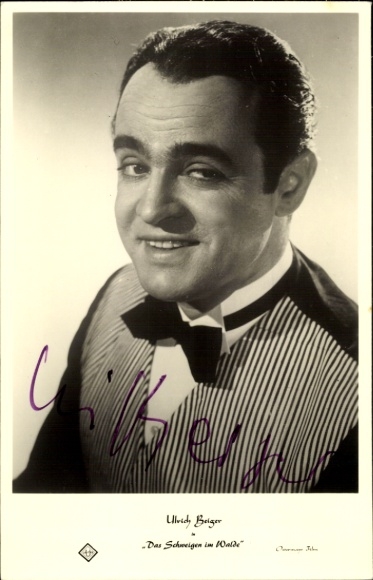 Postcard actor Ulrich Beiger, portrait, autograph