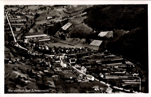 Postcard Oberwolfach in the Black Forest, aerial photograph