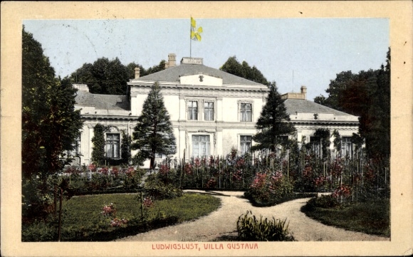 Postcard Ludwigslust in Mecklenburg, Villa Gustava, Garden